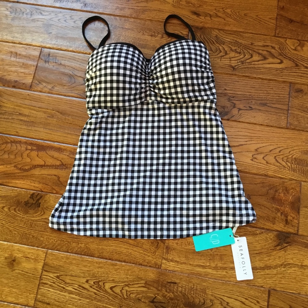 SEAFOLLY GINGHAM TANKINI SWIM TOP